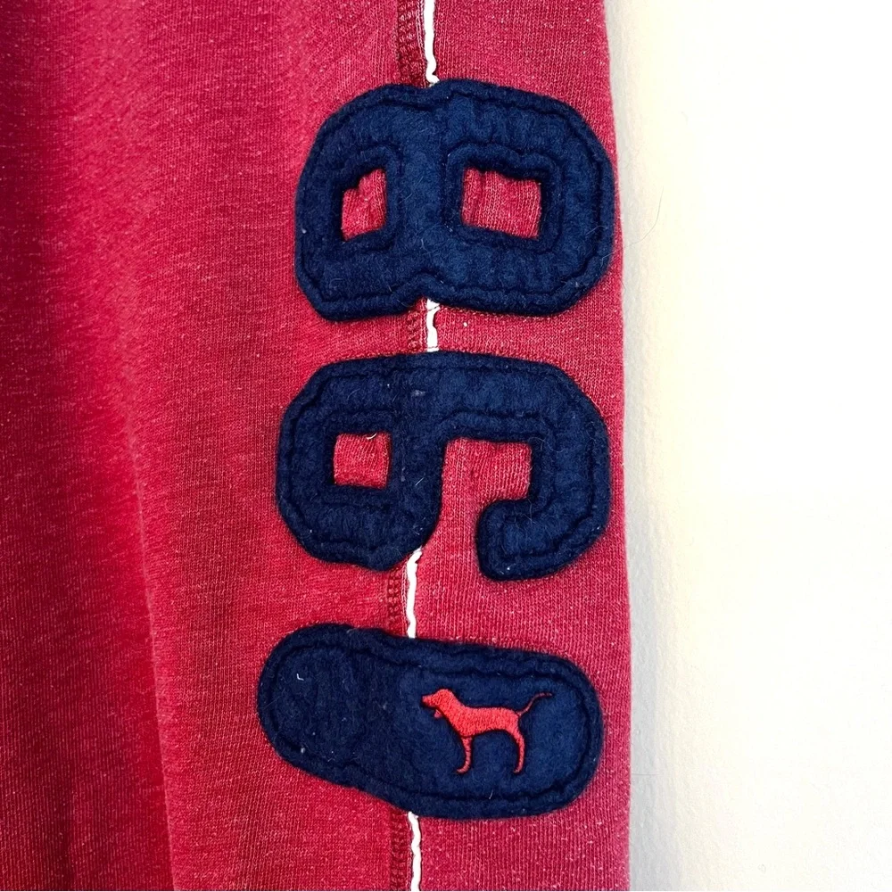 RARE Vintage PINK Joggers Faded Red with Patches and White Piping Size M - Picture 6 of 12